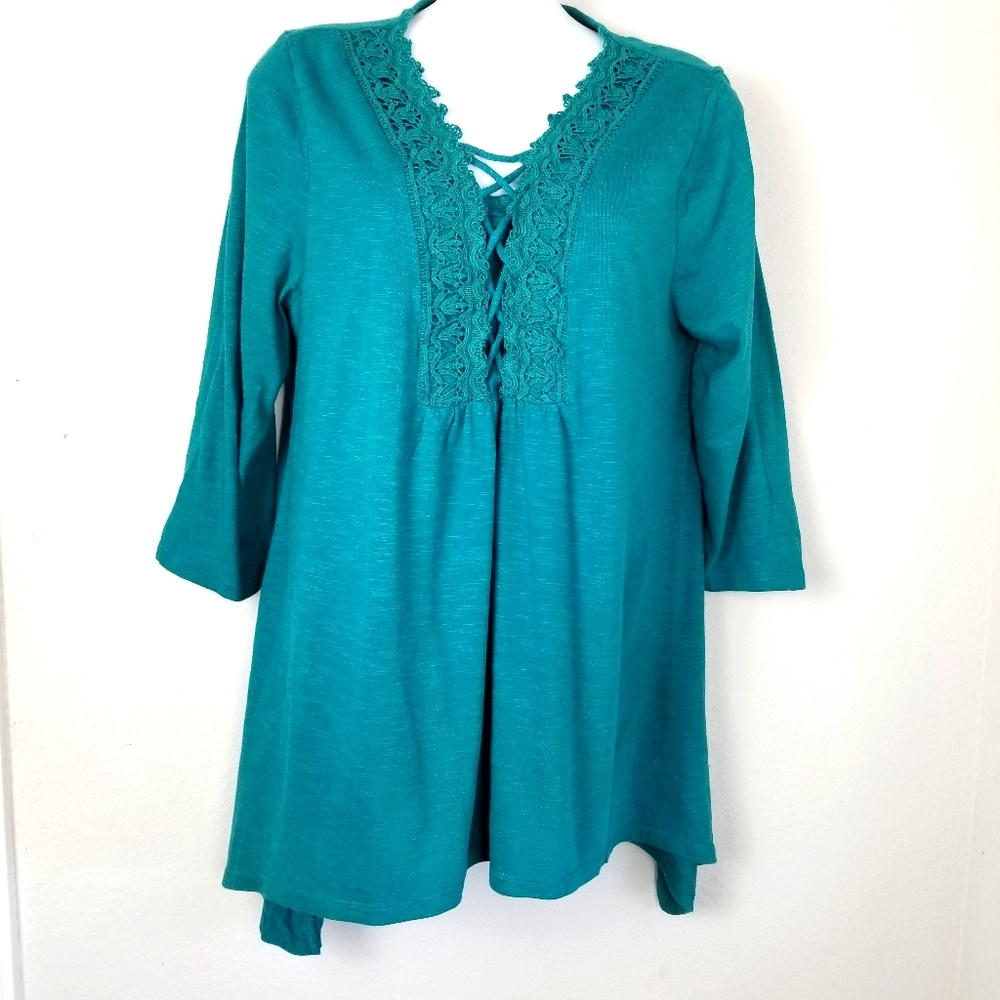 Chicos teal tunic top size 2R